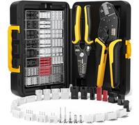 DxCRIMP Juego de conectores de herramientas de crimpado,JST-XH + SM + SYP crimpadora terminales electricos con 29 types connector 0,03-0,5mm² alicates de terminals herramienta de crimpado y pelacables