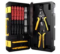 DXCRIMP Juego de Herramientas de Crimpado Solar GF-10Z Para Cable de 2,5/4/6 mm², Módulo Fotovoltaico Con Pelacables, Enchufe, Llave y Caja de Herramientas