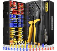 DXCRIMP Kit de Crimpadora de Terminales Aislados con 30 Tipos 0,34-6mm² | Alicates de terminales. Cobre grueso estañado, fácil entrada, para automoción, náutica, bricolaje y cableado doméstico.