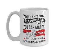 Dxcvbrds Canada Mug Can't Buy Happiness But Can Marry A Canadian - Taza de café blanco de 325 ml, taza de té divertida