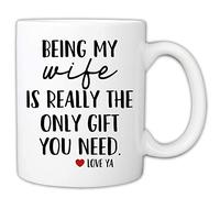 Dxcvbrds Divertidas tazas para esposa - Being My Wife is Really The Only Gift You Need Taza de café novedosa de 325 ml