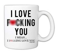 Dxcvbrds Divertidas tazas para parejas - I Mean I Love You Día de San Valentín, aniversario, taza de café novedosa de 325 ml
