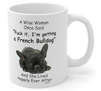 Dxcvbrds Divertidos regalos de bulldog francés negro para mujeres, amantes de los franceses, taza de café para perro, mamá, regalo para el día de la madre, Navidad, taza divertida con citas Wise Woman