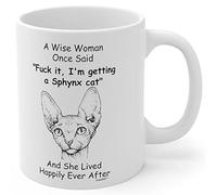 Dxcvbrds Divertidos regalos de gato Sphynx para mujeres, amantes de los gatos, taza divertida para el día de la madre, mujer sabia, una vez dicha taza de café, color blanco, 325 ml