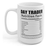Dxcvbrds Funny Day Trader Nutritional Facts - Taza de café blanca de 325 ml