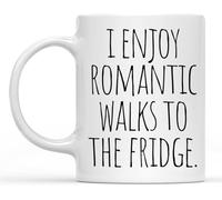 Dxcvbrds Nueva taza de café de cerámica con texto en inglés «New Motivation Inspiration I Enjoy Romantic Walks to The Never», taza de cerámica blanca, 325 ml