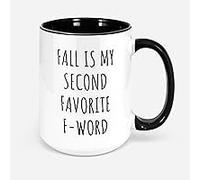 Dxcvbrds Nueva taza de café de cerámica Fall Is My Second Favorite F Word Mug Fall Coffee Mug Fall Coffee Mug F Word 325 ml