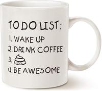 Dxcvbrds Nueva taza de café de cerámica para el Día del Padre, taza de café con cita nueva para marido, amigo, lista de tareas, despertar bebida, café P Be Awesome Cute Taza motivacional, color blanco