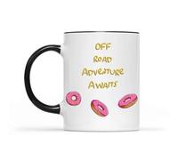 Dxcvbrds Nueva taza de café de cerámica, regalo de transporte de vehículos todoterreno, multicolor, taza interior grande de cerámica blanca negra, 325 ml