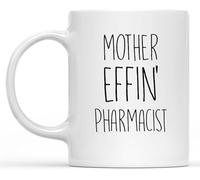 Dxcvbrds Nueva taza de café de cerámica, regalo para farmacéutico, taza de café de doble cara para farmacéutico, regalo de cumpleaños farmacéutico, Acción de Gracias o Navidad, taza blanca de cerámica