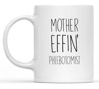 Dxcvbrds Nueva taza de café de cerámica, regalo para flebotomista, taza de café de doble cara para flebotomista, flebotomista, regalo de cumpleaños, Acción de Gracias o Navidad, taza blanca de