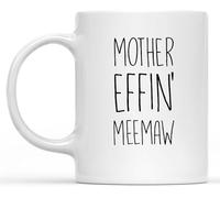 Dxcvbrds Nueva taza de café de cerámica, regalo para Meemaw, taza de café de doble cara para Meemaw, regalo de cumpleaños, Acción de Gracias o Navidad, taza blanca de cerámica de 325 ml