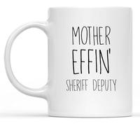 Dxcvbrds Nueva taza de café de cerámica, regalo para Sheriff Deputy, taza de café de doble cara para Sheriff Deputy, Sheriff Deputy, regalo de cumpleaños, Acción de Gracias o Navidad, taza blanca de