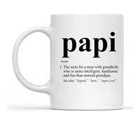 Dxcvbrds Nueva taza de café de definición de Papi, definición de Papi, ideas divertidas de regalo de cumpleaños para abuelo, día del padre, regalo para abuelo, taza blanca de 325 ml