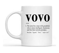 Dxcvbrds Nueva taza de café Vovo Definition, Vovo Definition, ideas divertidas de regalo de cumpleaños para el abuelo portugués, regalo del día del padre, abuelo, taza blanca de 325 ml