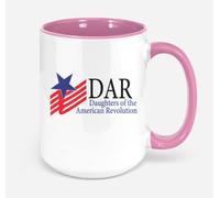 Dxcvbrds Nuevo para Dar Daughters Of The American Revolution, taza de café de 325 ml, té de 325 ml, Xh2rxj (rosa)