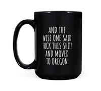 Dxcvbrds Nuevo regalo de mudanza a Oregon, regalo de reubicación en Oregon, taza de Oregon, regalo de mudanza de compañeros de trabajo, regalo divertido de mudanza, taza negra de cerámica de 11 onzas