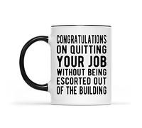 Dxcvbrds Nuevo regalo divertido para compañeros de trabajo, regalo para compañeros de trabajo que se van para un nuevo trabajo, regalos de cumpleaños para mujeres, taza de cerámica negra de 325 ml