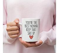 Dxcvbrds Nuevo regalo para Nonna, regalos de Nonna, regalo divertido de Nonna, taza de café Nonna, idea de regalo de Nonna, regalo de cumpleaños Nonna, mejor regalo de Nonna, taza novedosa de 325 ml