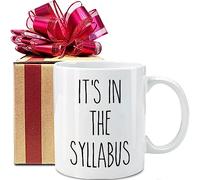 Dxcvbrds Nuevos regalos para profesores, taza con texto en inglés "It's in The Syllabus", novedosa taza de regalo para profesores, divertida broma de cumpleaños, Navidad, día de Acción de Gracias, 11