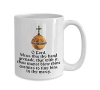 Dxcvbrds op Mug - Taza de cerámica con diseño de granada de mano santa, de 325 ml, taza de café y leche para tu él o ella, mamá, papá, hermano, hermana, cumpleaños, vacaciones, divertido y fresco