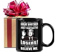 Dxcvbrds Regalos de cumpleaños para hermano, taza con texto en inglés "You are A Really Really Great Brother", nuevo regalo para hermanos, nueva taza de refrán, regalo de broma para hombres, amigos