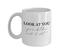 Dxcvbrds Taza con texto en inglés "Look at You" para hombres y mujeres de amigos, 325 ml