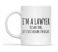 Dxcvbrds Taza con texto en inglés "New I'm A Lawyer", regalo de abogado, taza de café para abogado, regalo divertido de abogado para él, ella, taza de oficina, regalo de graduación de abogado, taza de