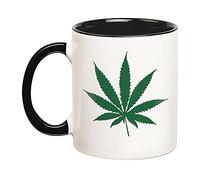 Dxcvbrds Taza de café con diseño de hojas de marihuana, para amantes de la marihuana, taza de café novedosa de 325 ml