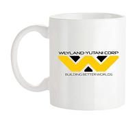 Dxcvbrds Taza de café con el logotipo de Weyland Yutani Corp, Building Better Worlds, taza de café novedosa de 325 ml, color blanco, 325 ml
