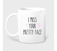 Dxcvbrds Taza de café con texto en inglés "I Miss Your Pretty Face", regalo de larga distancia, regalo de mudanza, regalo de despedida, regalo de Miss You, taza de café de amistad