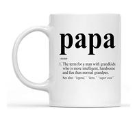Dxcvbrds Taza de café con texto en inglés "New Papa Definition, Papa Definition, Papa Definition, Ideas divertidas de regalo de cumpleaños para abuelo, Día del Padre, regalo para abuelo, taza blanca