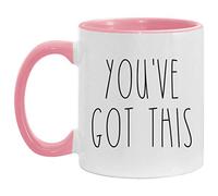 Dxcvbrds Taza de café con texto en inglés "You've Got This", regalos de cumpleaños, regalos para Navidad, cumpleaños, familia, Feliz Navidad, Día de la Madre, Día del Padre (rosa) 325 ml