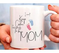 Dxcvbrds Taza de café de cerámica con texto en inglés "I Can't Keep Calm I Am Going To Be A Mom Dad", tazas de café 9 embarazo, 325 ml