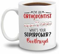 Dxcvbrds Taza de café de cerámica con texto en inglés «I'm An Orthodontist», feliz cumpleaños o Navidad, San Valentín, parejas, tazas de café para nuevos amigos, lindos regalos para amantes de la taza