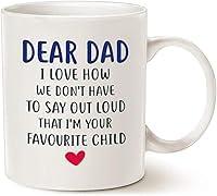 Dxcvbrds Taza de café de cerámica para el día del padre, taza de café para papá, querido papá, soy tu hijo favorito, 325 ml