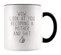 Dxcvbrds Taza de café divertida con texto en inglés "New Mom Gift Wow, Look at You Becoming A Mother and Funny 325 ml