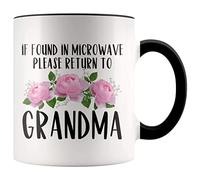 Dxcvbrds Taza de café para el Día de la Madre, cumpleaños, Acción de Gracias, Navidad, con texto en inglés "Please Return to Grandma", 325 ml
