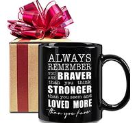 Dxcvbrds Taza de cumpleaños Always Remember You are Braver, regalo para hombres y mujeres, cita inspiradora, regalos de agradecimiento para amigos, Navidad, día de Acción de Gracias, para amigos, papá