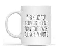 Dxcvbrds Taza de papel higiénico con texto en inglés "A Son Like You is Harder to Find Than Toilet Paper", divertida taza de café de cuarentena, regalo para hijo, mejor hijo, regalo de cumpleaños para