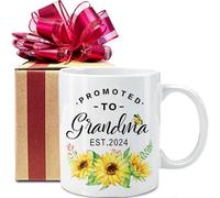 Dxcvbrds Taza de regalo con texto en inglés "Est Promoted to Grandma", regalo para la nueva abuela, regalo de anuncio de embarazo, regalo para abuela por primera vez, taza de baby shower, regalo para
