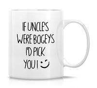 Dxcvbrds Taza divertida con texto en inglés "If Uncle's were Bogeys I'd Pick You Uncle", tazas de café de cerámica divertidas, sarcasmo, humor, sarcástico, inspirador, agradecimiento, regalos de
