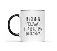 Dxcvbrds Taza para abuelo, regalo para abuelo, taza de café para abuelo, regalo para abuelo, Navidad, cumpleaños de abuelo, taza de cerámica negra de 325 ml