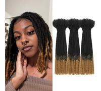 DXdixiu Dreadlock Extensions Synthetic Hair 30 Strands 100% Full Handmade Permanent Loc Extension Hair for Women/Men Daily Wear & Parties (T27#, 8inch)