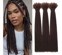 DXdixiu Dreadlock Extensions Synthetic Hair 30 Strands 100% Full Handmade Permanent Loc Extension Hair for Women/Men Daily Wear & Parties (4#, 16inch)