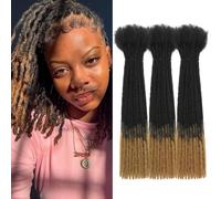 DXdixiu Dreadlock Extensions Synthetic Hair 30 Strands 100% Full Handmade Permanent Loc Extension Hair for Women/Men Daily Wear & Parties (T27#, 12inch)