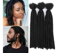 DXdixiu Dreadlock Extensions Synthetic Hair 30 Strands 100% Full Handmade Permanent Loc Extension Hair for Women/Men/Kids Daily Wear & Parties (1B)