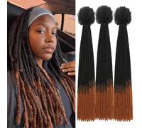 DXdixiu Dreadlock Extensions Synthetic Hair 30 Strands 100% Full Handmade Permanent Loc Extension Hair for Women/Men Daily Wear & Parties (T30, 16inch)
