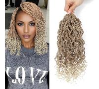 DXdixiu Senegalese Twist Crochet Hair Small Roll Water Ripple Crochet Hair Synthetic Fiber Weaving Hair for Women Hair Extensions (T27-613)