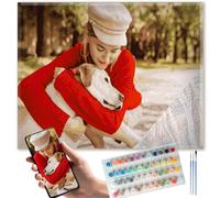 DXDOING Pintar por Números Personalizado Mascotas - Cuadro con Foto de Perros y Gatos, Kit de Pintura DIY para Adultos, Regalo Personalizado para Amantes de los Animales y Decoración del Hogar